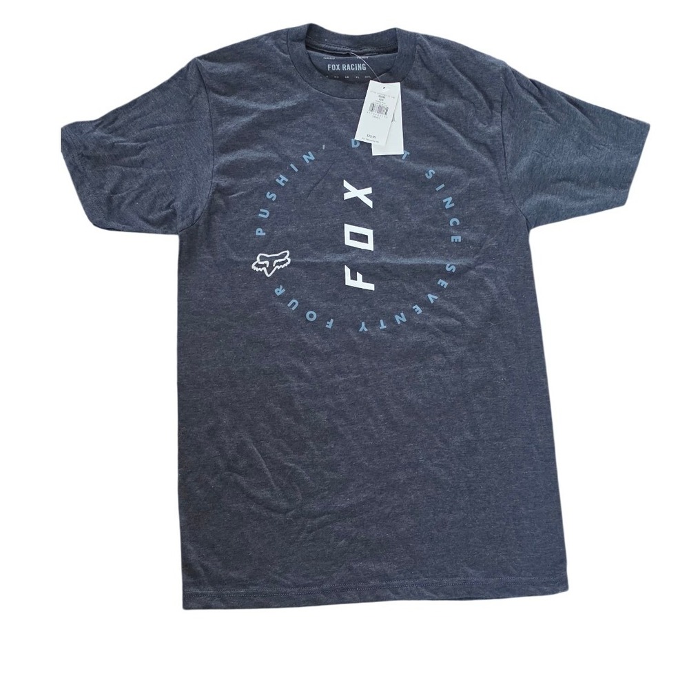 Fox Racing Mens Clean Up Premium Tee Heather Navy Graphic T-Shirt Small NWT